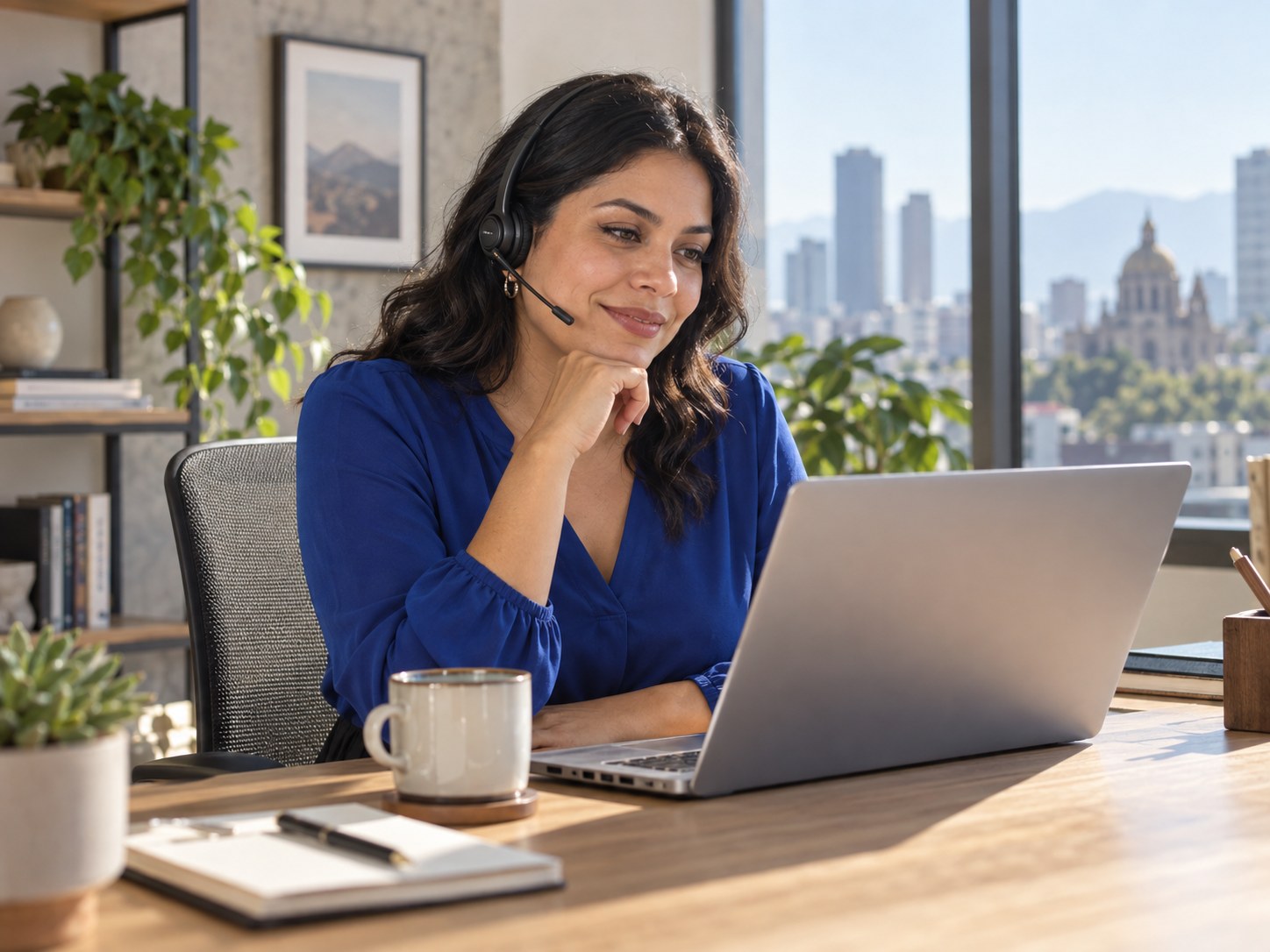 Illustration of a customer support professional at work